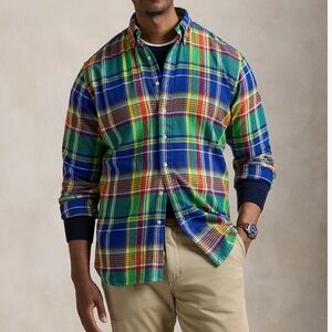 POLO RALPH LAUREN Plaid Brushed Flannel Button Down Shirt Classic Fit NEW